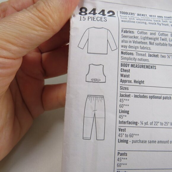 Simplicity 8442 Clothing Sewing Pattern (UNCUT) size 1/2-2 formal & causal - Picture 5 of 6